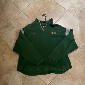 VINTAGE NIKE MIAMI HURRICANES QUARTER ZIP